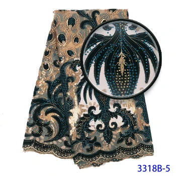 

Niai High quality africa velvet sequin embroidery designs fabric for clothes Mr3318b