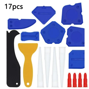 

17PCS Glass Glue Plastic Scraper Silicone Removal Tool Kit Shovel Glue Device Silicone Sealant Spreader Spatula Scraper Cement