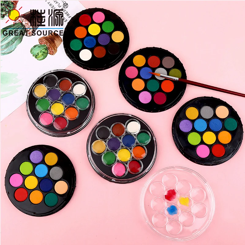 

Solid Watercolour Painting Powder Transperent Palette lid Multi-Colors Watercolour(1 Box)