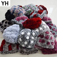 Горячая Распродажа зимние женские вязаные натуральный настоящий мех кролика шапки женские теплые Настоящий мех кролика шапки Цветочные меховые шапочки