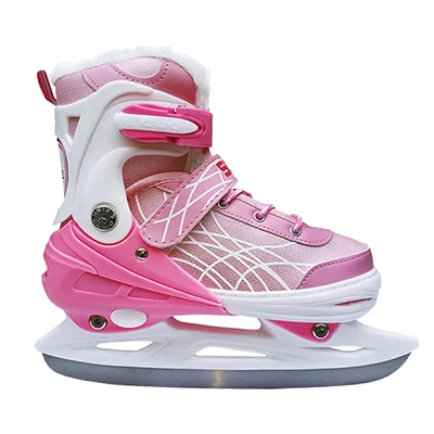 pink 1 M EU34-37 Одна пара для взрослых женщин и детей, зимние коньки со льдом, регулируемая водонепроницаемая обувь для хоккея, катания на коньках для начинающих - Цвет: pink 1 M EU34-37