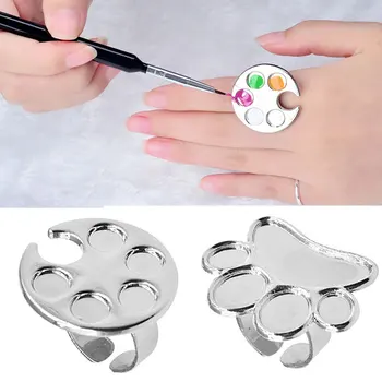 

Mini Nail Art DIY Color Painting Palette Finger Nails Gel Polishing Tool Hand Manicure Ring Palettes MPwell