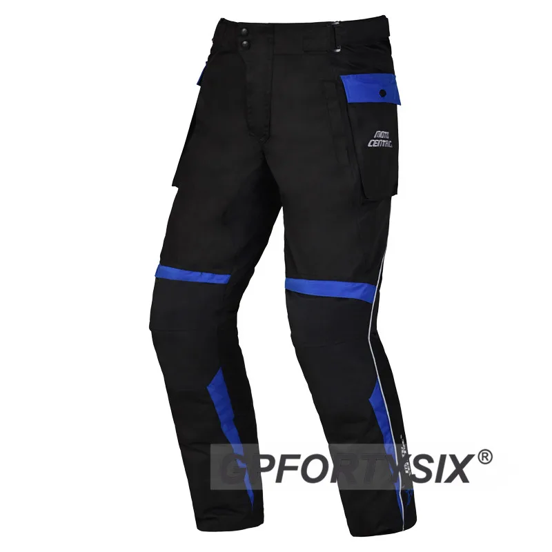 Синий MOTOCENTRIC Waterproof Winter Warm Motorcycle Pants Motocross Pants Moto Riding Trousers Pantalon Moto Pants With Knee pantalon - Цвет: Синий