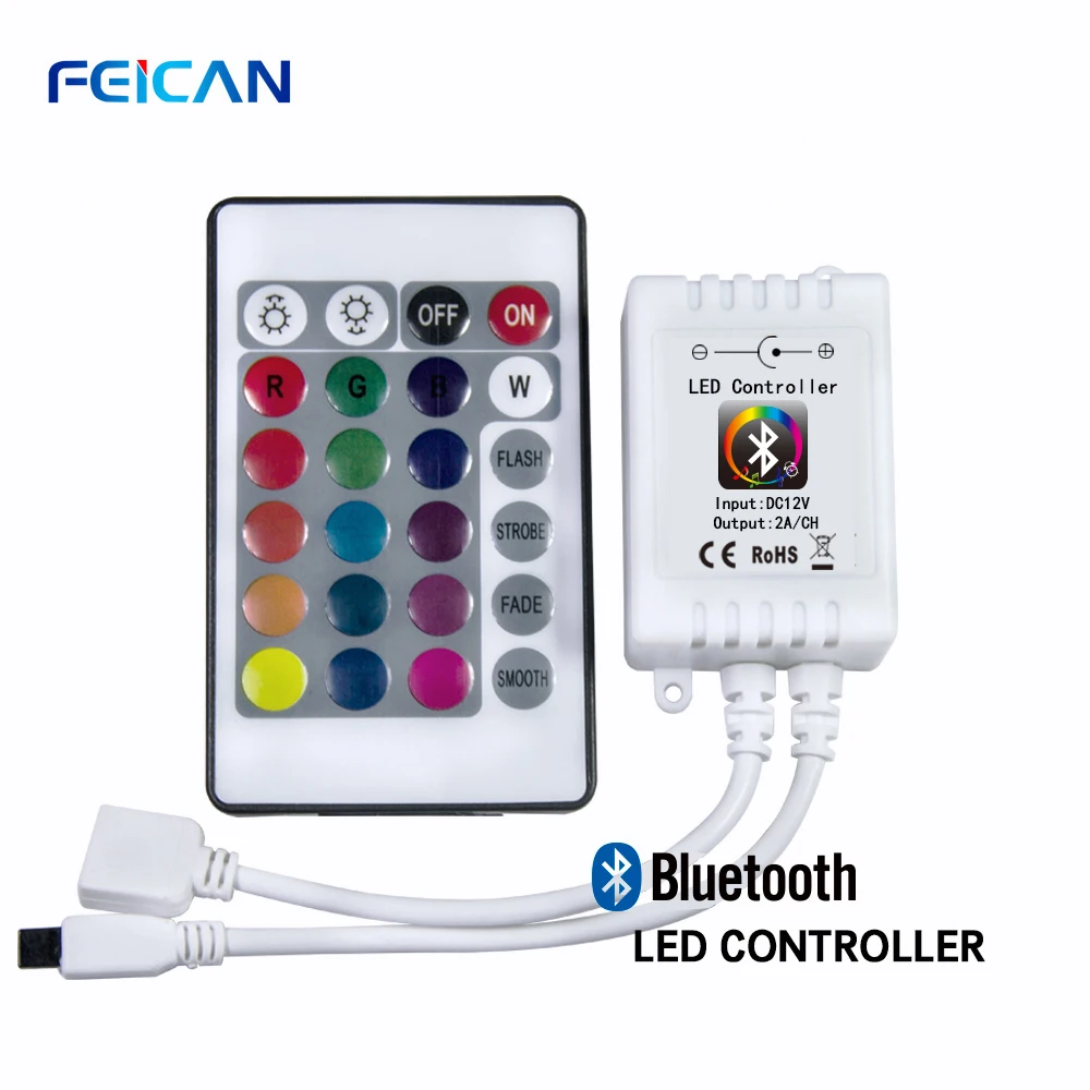 

DC12-24V Mini 24Keys RGB Controller IR Remote Wifi RGB LED Controller By Android and IOS APP For 3528 5050 RGB LED Strip Light