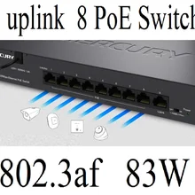 9 портов 1 порт связи, 8 poe 83 Вт 100 Мбит/с MCU PoE коммутатор Ethernet сетевой коммутатор LAN концентратор полный/полудуплексный обмен Авто MDI/MDIX