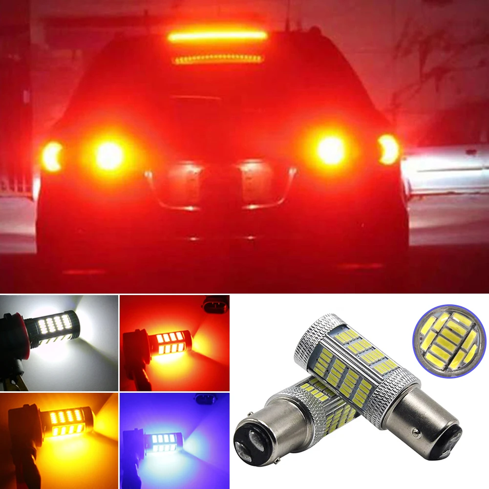 1157 92SMD Универсальный светодиодный фонарь для автомобиля, задний дневной сигнал заднего хода, аксессуары для авто, тормозной светильник