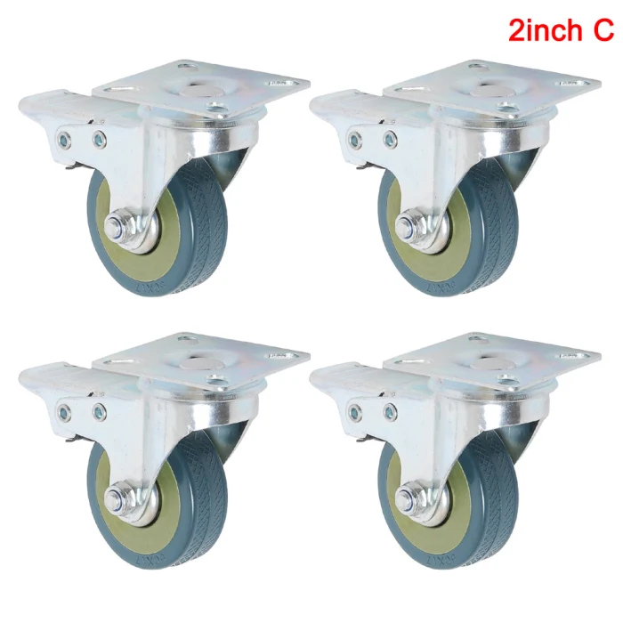 Newest PVC Casters 4pcs Casters Heavy Duty 2/3 Inch Pneumatic Caster Wheels No Noise Wheels