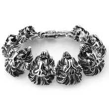 Гранда шик Голова Золотого Льва ювелирные изделия аксессуары готика отличная нержавеющая сталь мужские браслеты браслет панк-рок бразильский