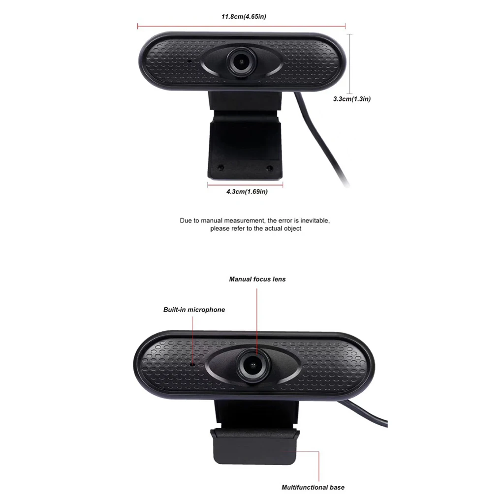 USB Webcam Web Camera Video Recording 1080P/ 720P/480P Auto Focusing Web Camera HD Cam with Microphone For PC Desktop