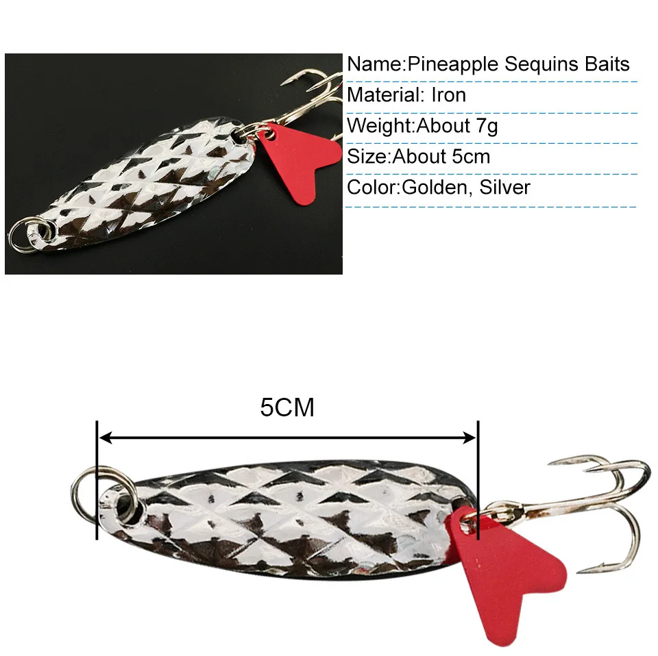 K8356-2PcsLot-5cm-7g-Fishing-Lures-Spoon-Hard-Metal-Pineapple-Sequins-Spinner-Lures-Treble-Hook-Iron-Bait-Fishing-Tackle_03