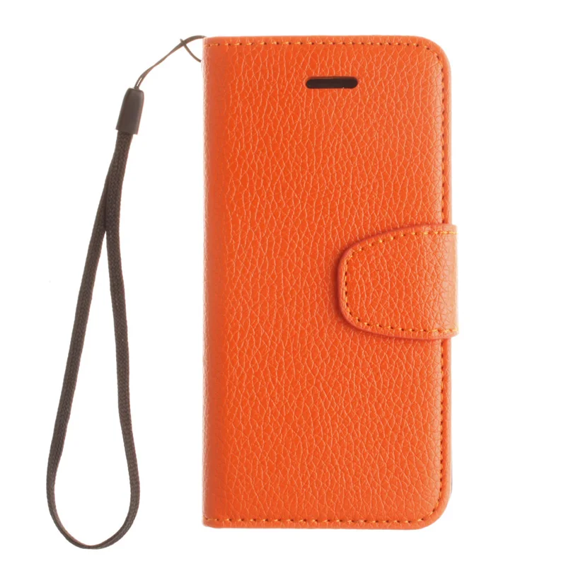 Orange Откидной кожаный чехол-книжка личи для iPhone 11 Pro X XS MAX XR 8 7 6S Plus 5C 5S SE ipod 5 6 слот для карт сплошной цвет ретро Capa DP11F - Цвет: Orange