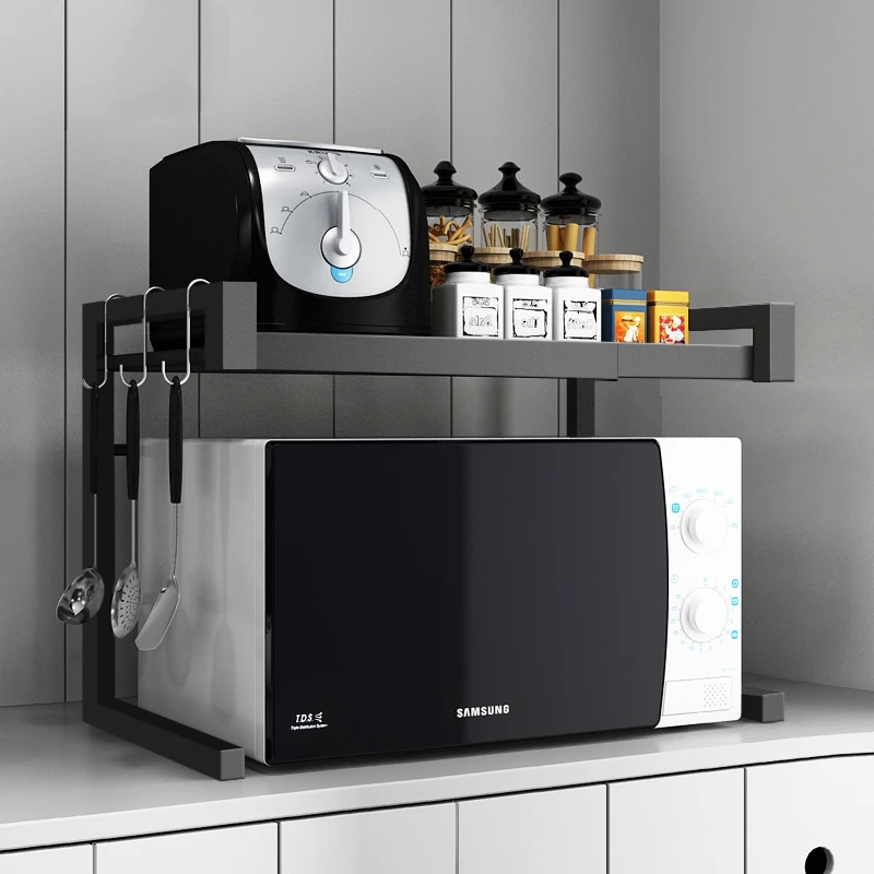 

Домашняя стойка для микроволновой печи, кухонная полка, органайзер, кухонная полка из нержавеющей стали для хранения на полке духовки, органайзер для кухонных инструментов