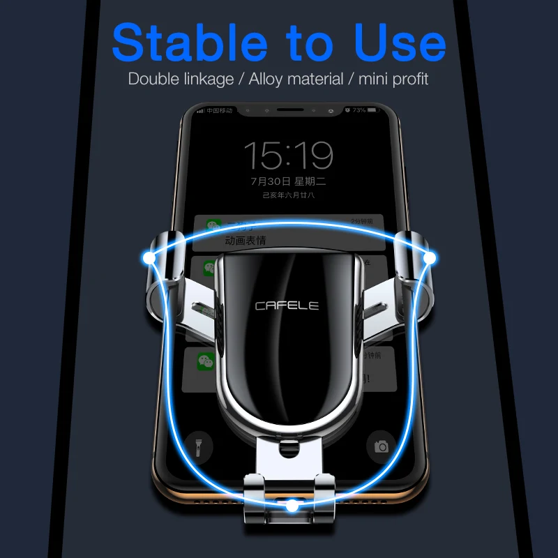 CAFELE Gravity Автомобильный держатель для телефона Подставка для вентиляционного отверстия держатель для мобильного телефона в автомобиль универсальная подставка для мобильного телефона 4,5-6.5in
