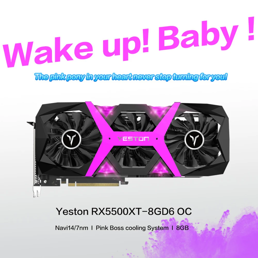 Yeston Radeon RX 5500 XT GPU 8 Гб GDDR6 128 бит 7 нм игровой настольный компьютер ПК видеокарты Поддержка DP/HDMI/DVI-D