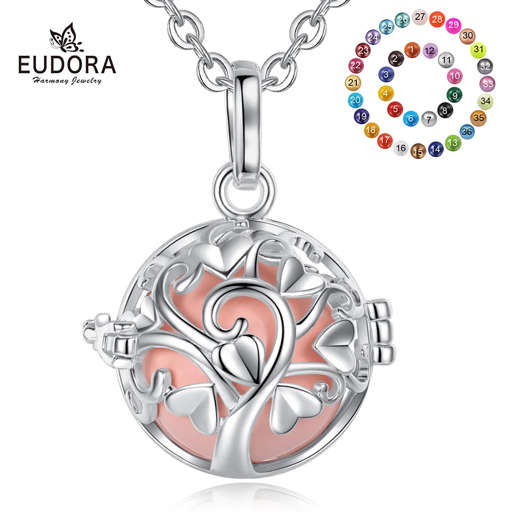 

H217-NL34 Christmas Gift Silver Lucky Tree Locket Cage pendentif pendants for 20mm Angel Caller with necklace