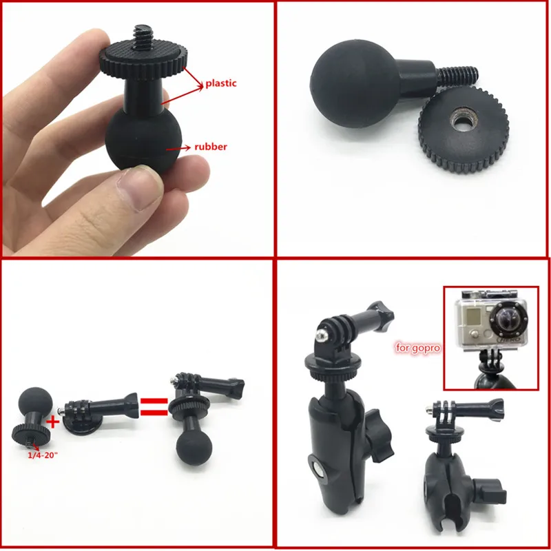 Крепление на руль мотоцикла с зеркалом заднего вида для Gopro 8 7 Xiaomi Yi 4K SJCAM sony eken DJI OSMO Action Sports Holder Ram Mount