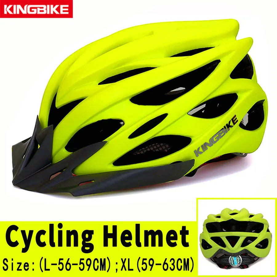 KINGBIKE велосипедный шлем, ультра-светильник, велосипедный шлем CPSC CE сертифицированный MTB велосипедный шлем, задний светильник, солнцезащитный козырек, велосипедные шлемы - Цвет: J-652-Green