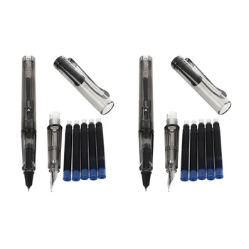 

Jinhao 10Pcs Blue Ink 599 All Series 2 Suits Medium Fine Nib Fountain Pen, 5Pcs Transparent White & 5Pcs Transparent Black
