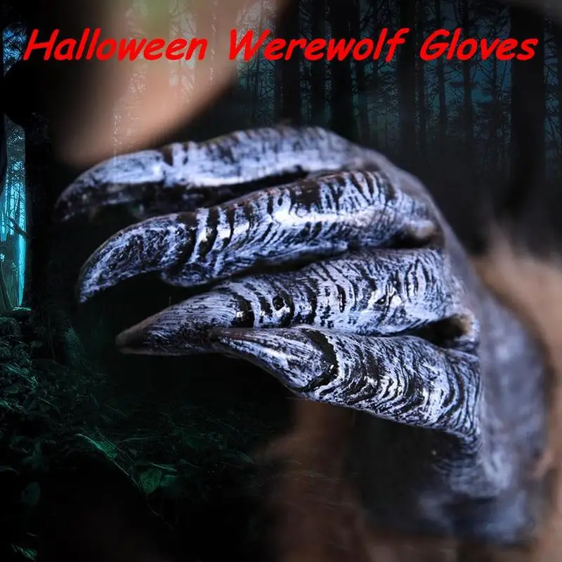 Волосатые оборотень волк руки Косплэй перчатки когти лапы для модной Хэллоуин, функция интеллектуального трогания