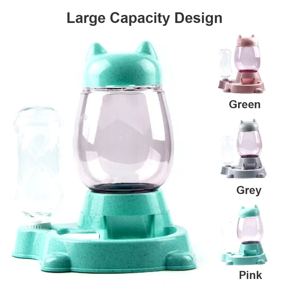 

2-in-1 Pet Automatic Feeder Cat Food Dispenser Cat Drinking Dispenser Large Capacity Cats Dogs Feeding Bowls Auto Feeder Device