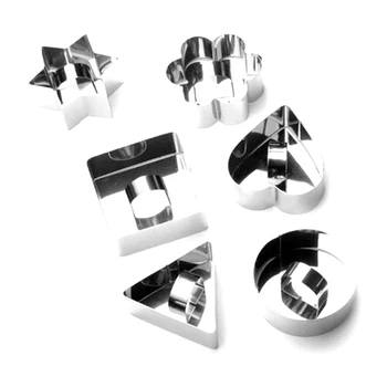 

Stainless Steel Cake Molds Set of 6 Dessert Cake Mousse Mold Mini Baking Mold with Pusher Cake Rings for Desserts Making