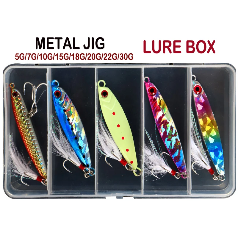 

BESTMOVE Varieties Style Metal Casting Jig Bait Fishing Set Different Weighs Slow Lead Jig Kit Shore Jigging Lure Box Wobblers