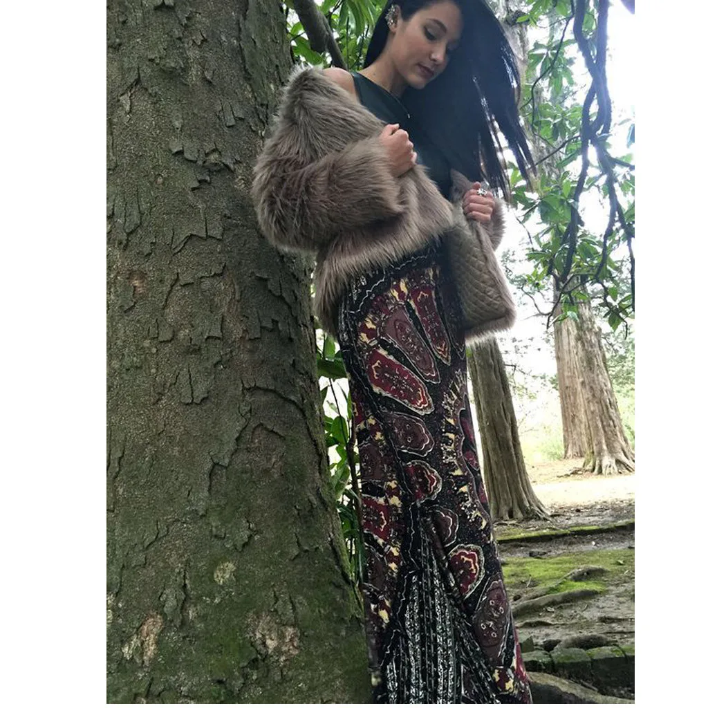 Длинные макси юбки для женщин летние повседневные Ретро Бохо племенные Цветочные цыганские пляжные праздничные цветочные юбки для женщин Высокая талия Falda