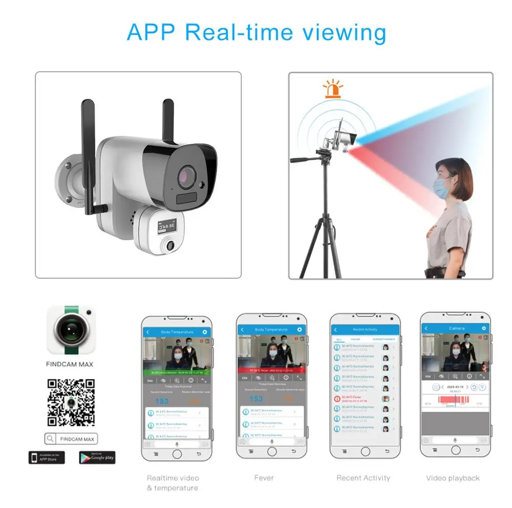 Cámara termal de detección de temperatura de visión Termal con alcance WiFi de 2MP - 6
