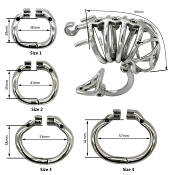 Ergonomic Stainless Steel Stealth Lock Male Chastity Device,Cock Cage,Penis Lock,Cock Ring,Chastity Belt,S069 2