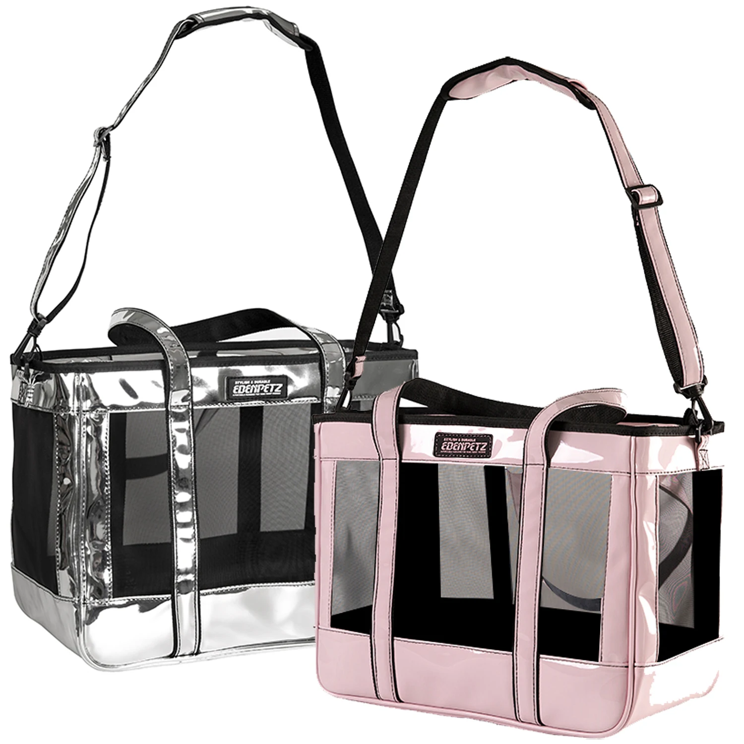 EDENPETZ Breathable Pet Dog Cat Carrier Mesh Leather Fashion Large Travel Puppy Kitty Carry Bag Shoulder Handbag