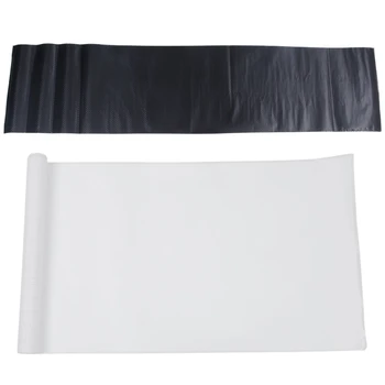 

2pcs DIY 30X127 3D Carbon Fiber Decal Vinyl Film Wrap Roll Adhesive Car Sticker Sheet - Black & White