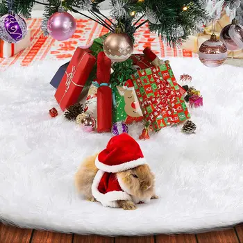 

120cm Christmas Tree Skirt Fluffy White Xmas Tree Base Cushion Mat Holiday Christmas Ornaments Home Party Decorations