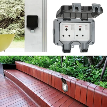 

Outdoor Waterproof IP66 Wall Socket PC 250V Plug For South Africa And Europe Power Strips & Surge Protectors