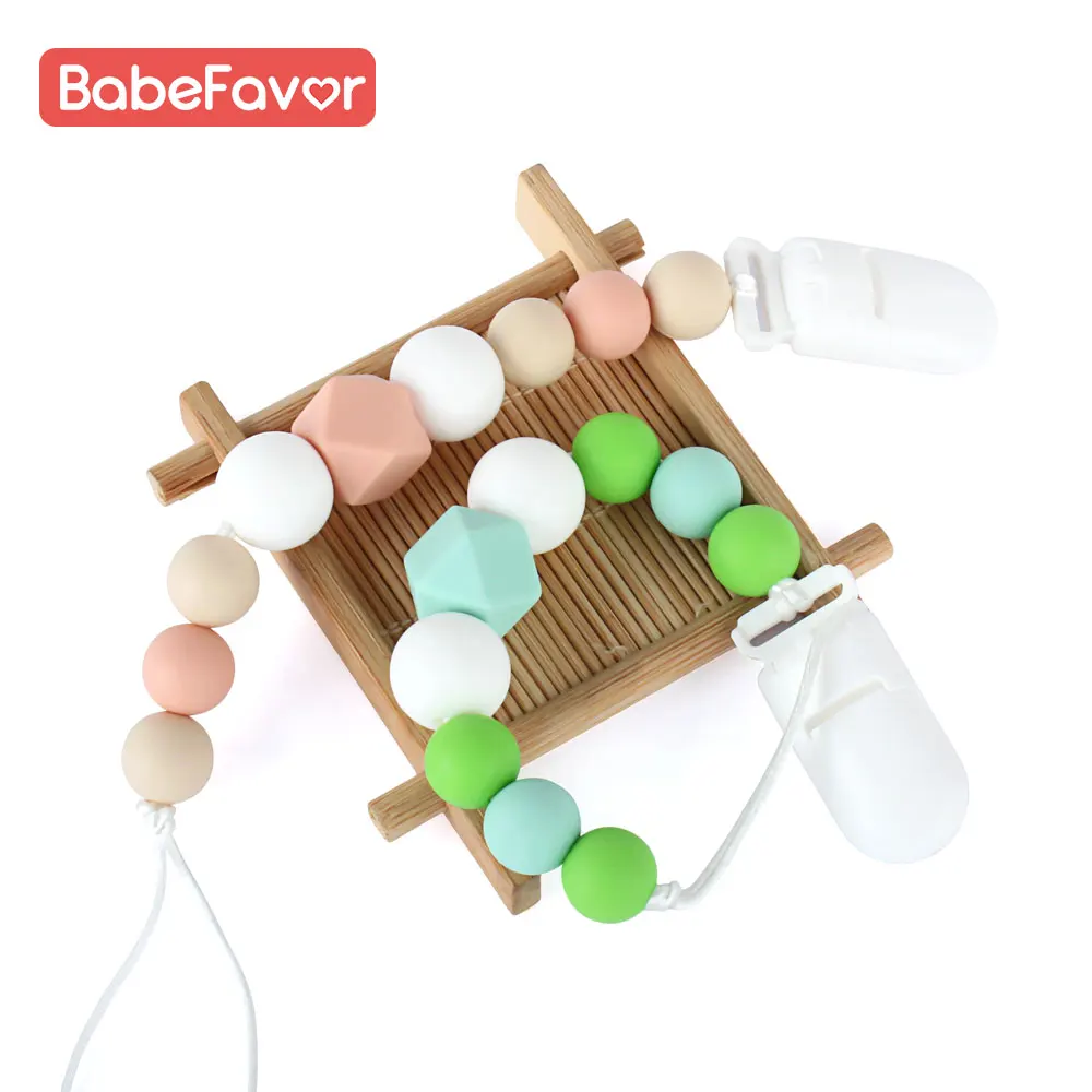 

1pc Baby Pacifier Chain Silicone Food Grade Baby Teething Molar Chew Oral Care BPA Free Infant Pacifier Bead Clip Necklace Chain