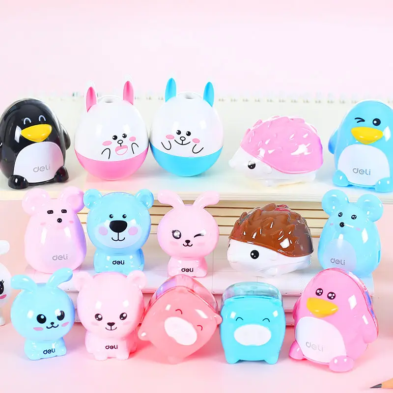 

Creative Kawaii Cartoon Animal Pencil Sharpener for Kids Gift Stationery For School Supplies Candy Color Pencil Sharpener 1 Pc
