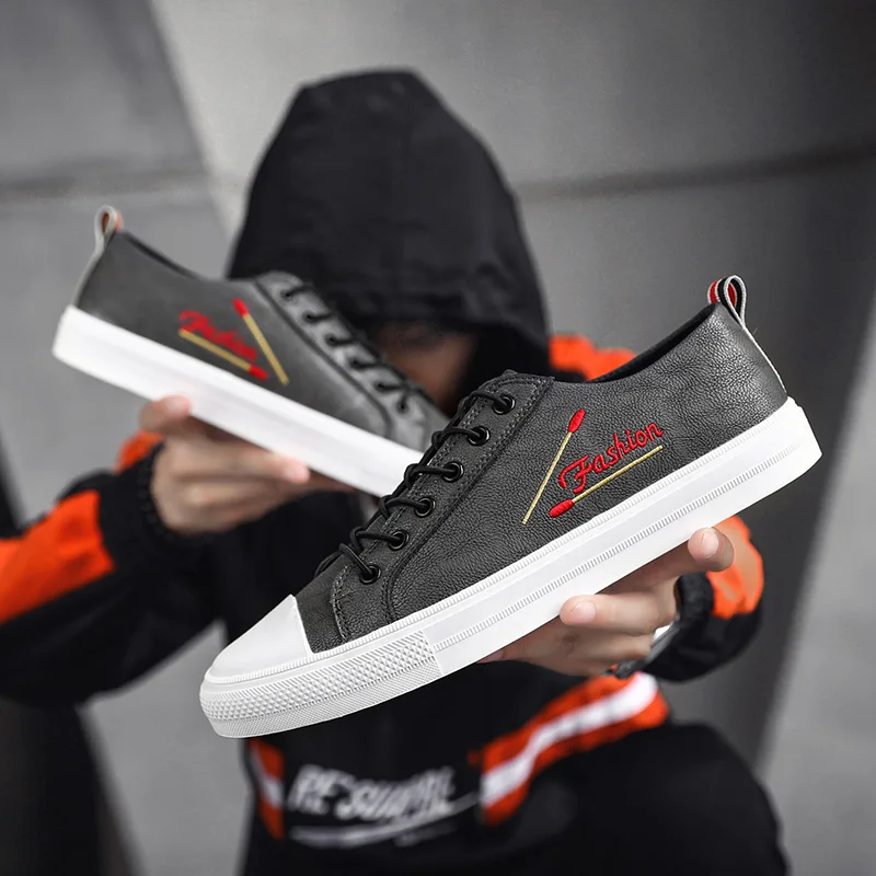 

2019 Spring Summer New Style Versatile Students Shoes Korean-style MEN'S Casual Leather Shoes Fashion Low-top Shoes Trend MEN'S