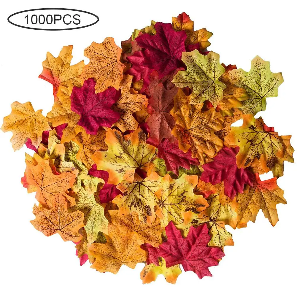 

100/1000pcs Artificial Maple Leaves Simulation Decorative Silk Maple Leaves Fake Fall Leaves For Home Wedding Party Decor Mixed