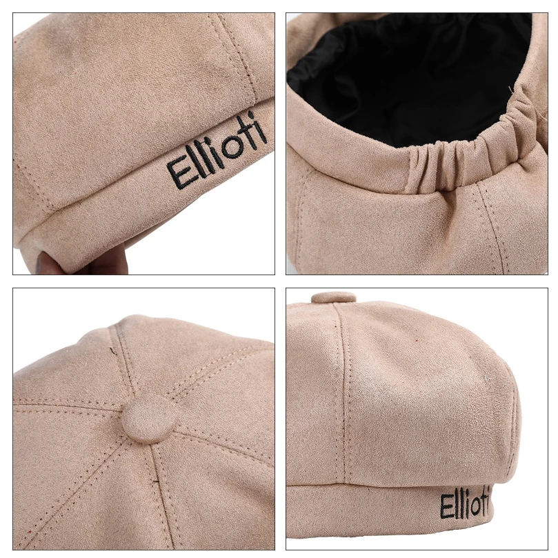 AWAYTR береты с вышивкой в виде букв Ellioti, женская модная Шерстяная кепка, теплая зимняя шапка, повседневный стиль, стильные инструменты, головной убор