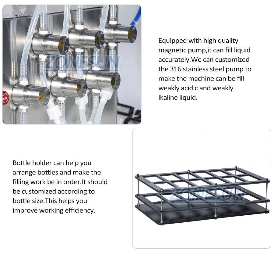 ZONESUN ZS-MP5500D 6 Diving Nozzles Magnetic Pump Liquid Filling Machine