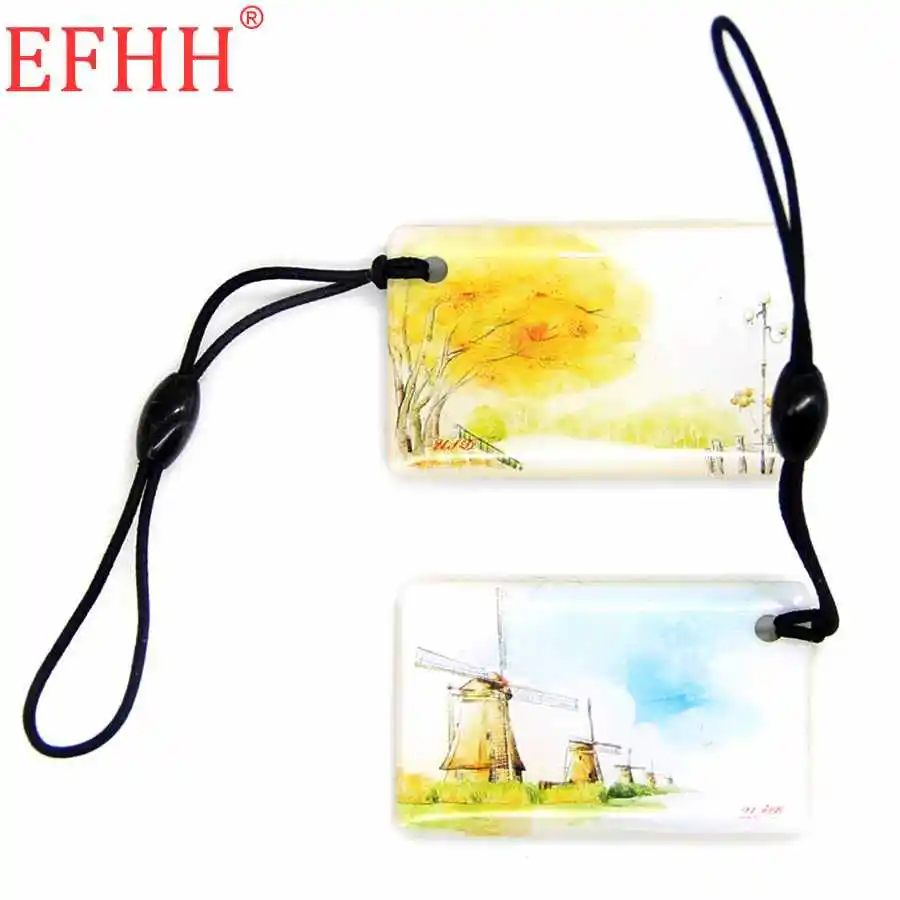 S50 13,56 МГц UID перезаписываемый брелок Сменные записываемые желтые листья RFID брелок для контроля доступа Быстрая 1