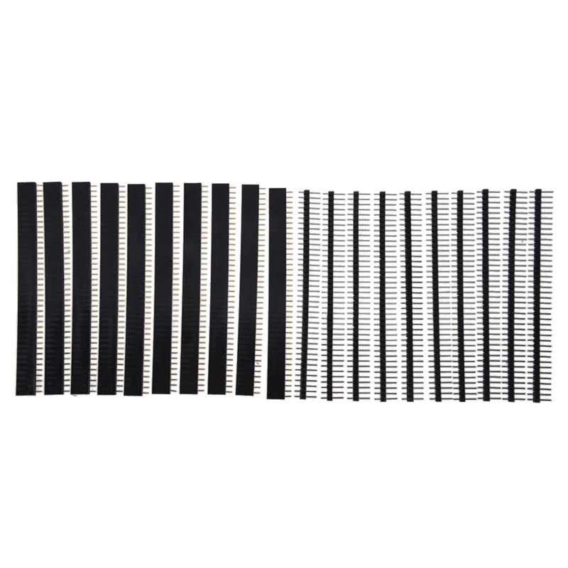 10 x Single Row Male and Female 40 Tiller Header 2.54 mm Black | Электроника
