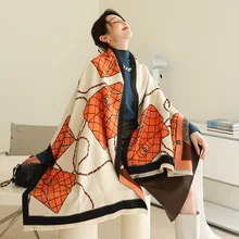 

Luxury Winter Cashmere Scarf Women Thick Warm Blanket Pashmina Shawls and Wraps Female Bufanda Echarpe Travels Stoles
