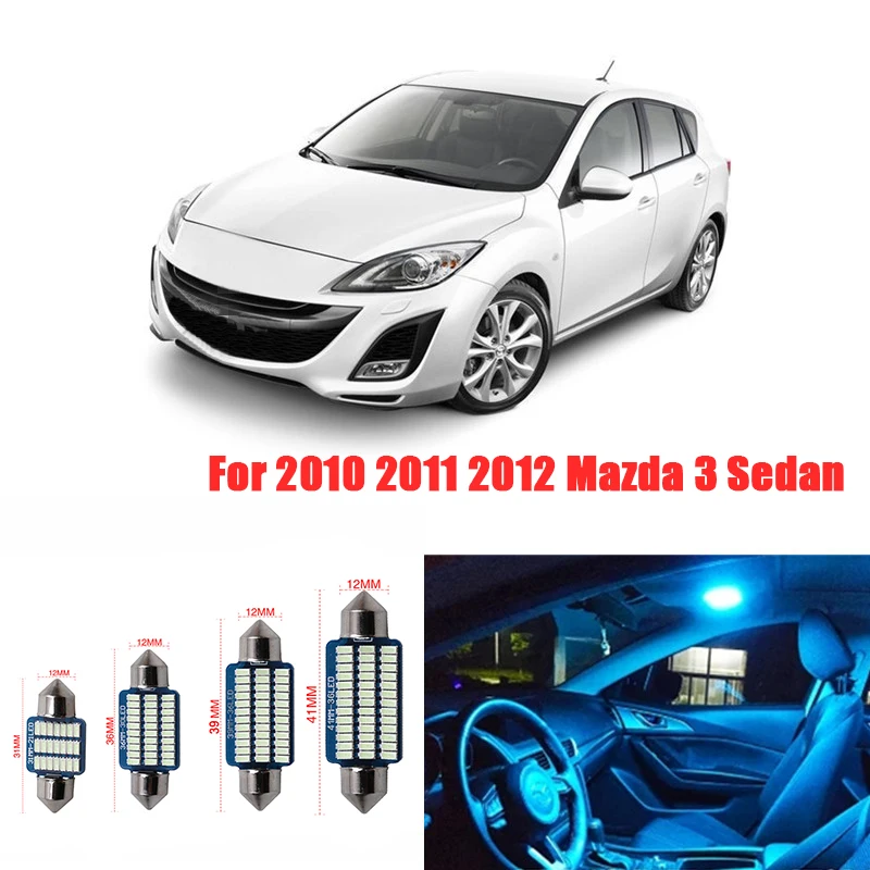 9 шт. светодиодный светильник лампы Интерьер комплект для 2010 2011 2012 Mazda 3 седан или
