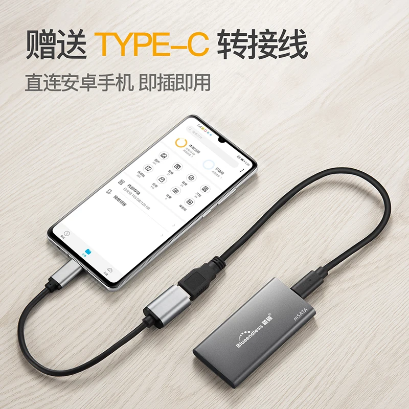 Beste Blueenbless Externe Solid State Drive USB3.1 1TB 512GB 256GB Draagbare SSD Type C USB 3.1 harde drive voor Android Telefoon + pc