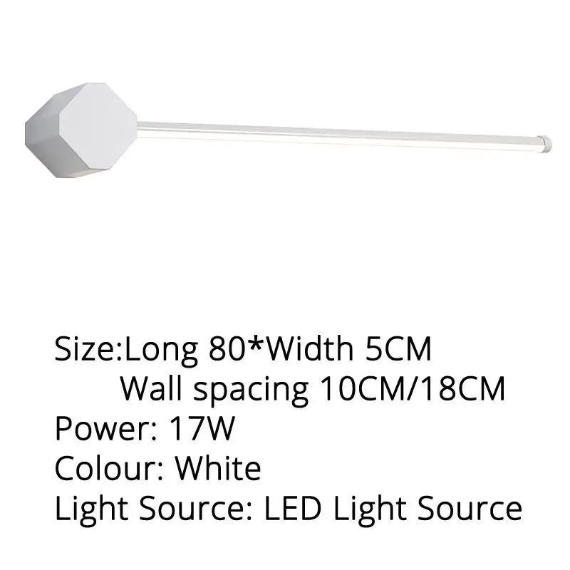 White 80x5cm 17w Современный светодиодный настенный светильник для ванной, зеркальные светильники, черно-белый цвет, для макияжа, туалетной комнаты, для помещений, водонепроницаемый светильник - Цвет абажура: White 80x5cm 17w