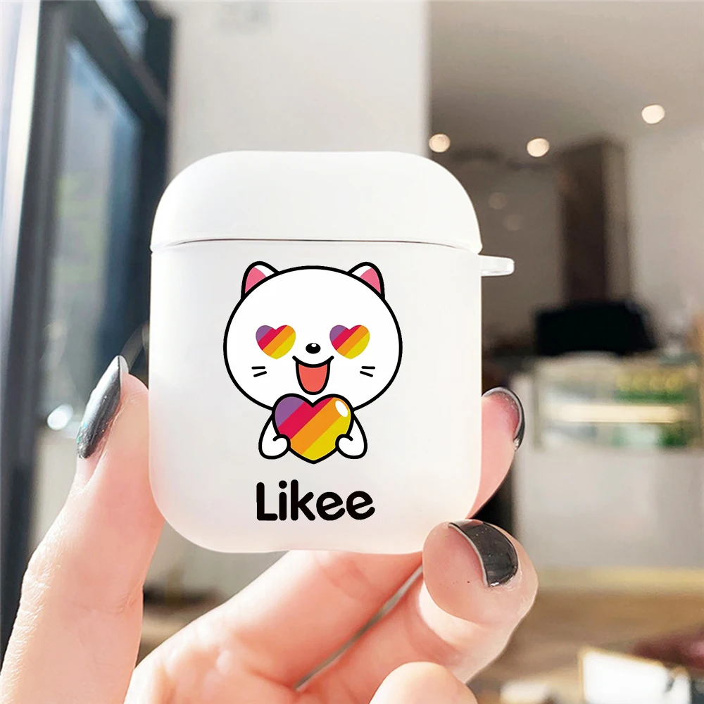 Милый мультяшный чехол Likee с котом медведем любовным сердцем для apple Aipods 1 2 белый