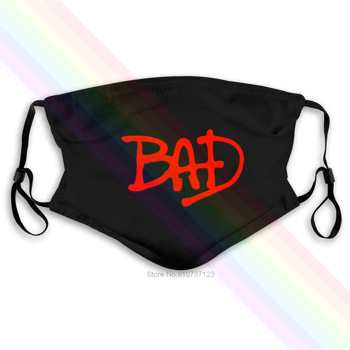 Bad - Black Mj Michael Jackson Kendrick Rocky Music Hip-Hop Washable Reusable Mask With 2Pcs PM2.5 Filters 5 Layers | Аксессуары для