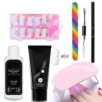 

Poly Gel Manicure Tool With UV Lamp Salon Painless Gift Acrylic Soak Off Professional Home Quick Building DIY Nail Extension Set