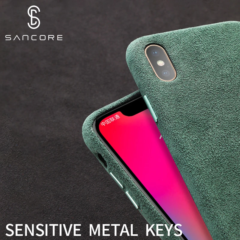 Najtaniej SanCore dla iPhone X Xr XS Max etui na telefon skóra ALCANTARA Fasion biznes Anti fall skóra luksusowy telefon komórkowy premium Anti wear