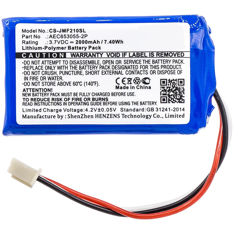 

AEC653055-2P Speaker Battery CS-JMF210SL For JBL Flip 2 (2013), Flip II (2013) Batteries 3.7V 2000mAh